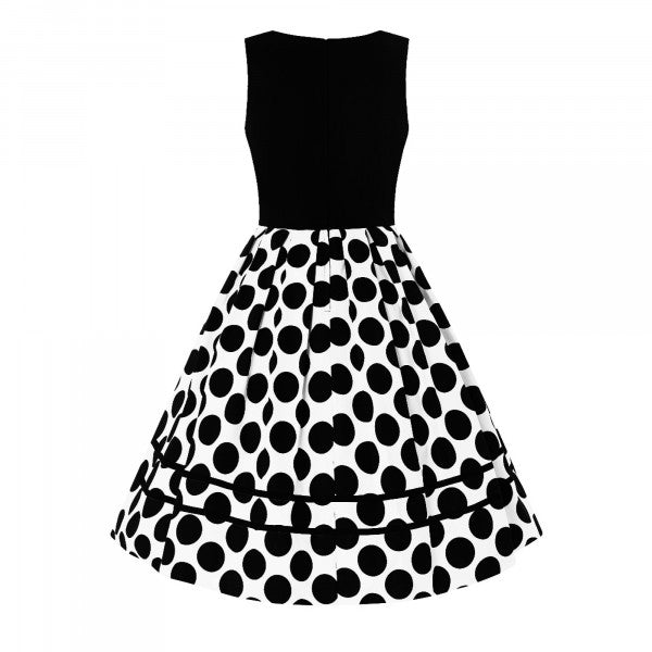 Dolly & Dotty - Annie Retro Monotone Polka Dot Dress