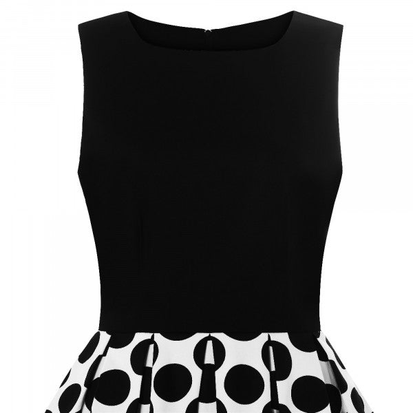 Dolly & Dotty - Annie Retro Monotone Polka Dot Dress