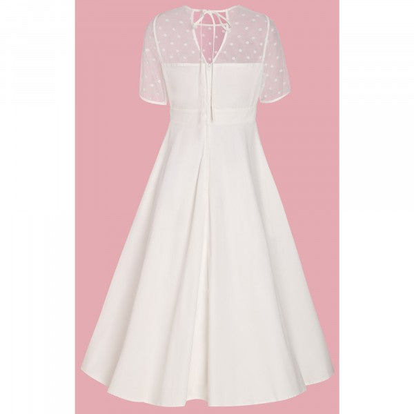 Dolly & Dotty - Abito da Sposa in Rete a Pois con Maniche Corte Elizabeth II