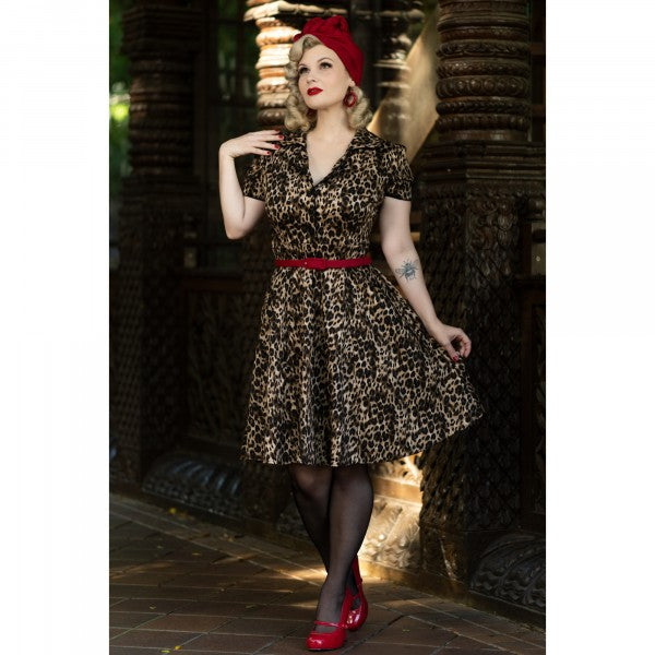 Dolly & Dotty - Vestido Camisero Rockabilly de Leopardo Penelope