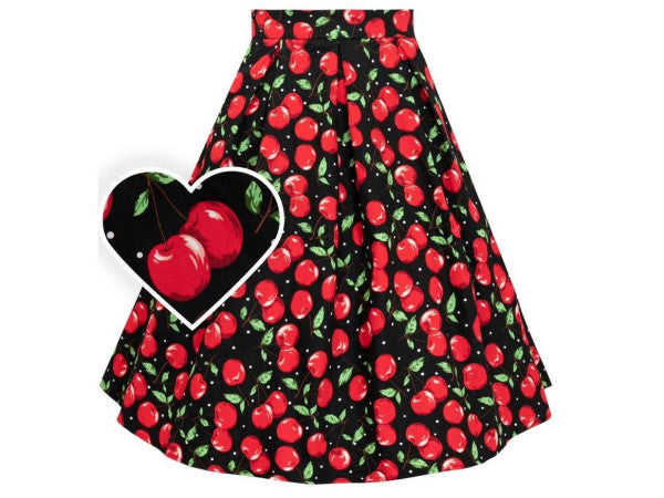 Dolly & Dotty -  Carolyn Retro Cherry Swing Skirt