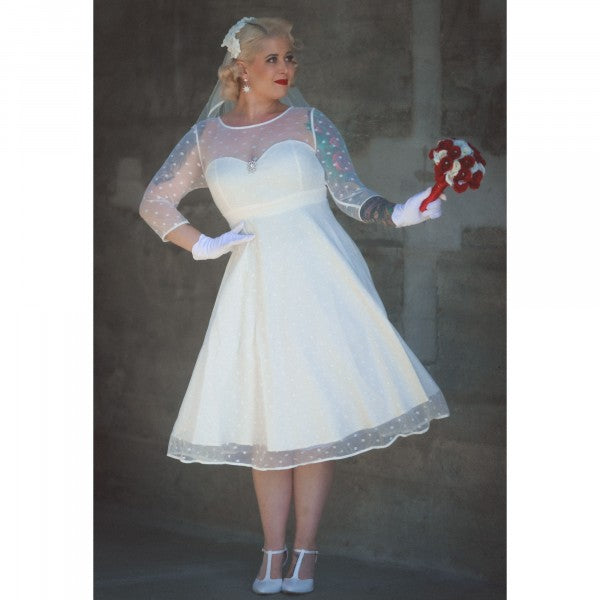 Dolly & Dotty - Madeline Polka Dot Mesh Bridal Dress