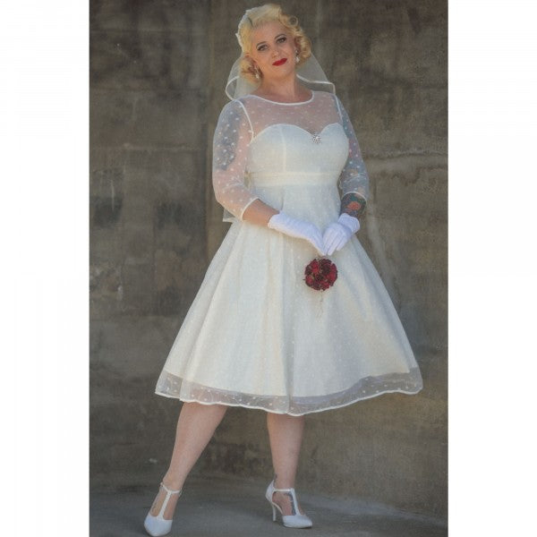 Dolly & Dotty - Madeline Polka Dot Mesh Bridal Dress