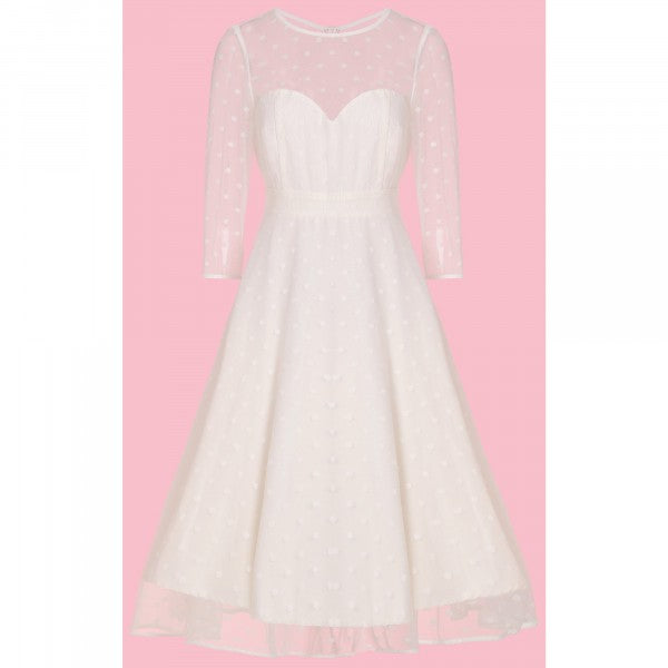 Dolly & Dotty - Madeline Polka Dot Mesh Bridal Dress