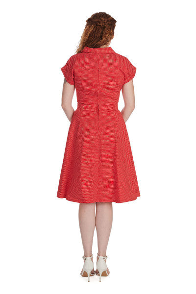 Banned Retro - Polka Dot Dance Dress in rot