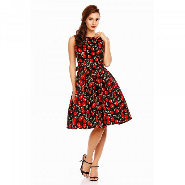 Dolly & Dotty - Vestido de Swing Retro Annie en Cereza Negra