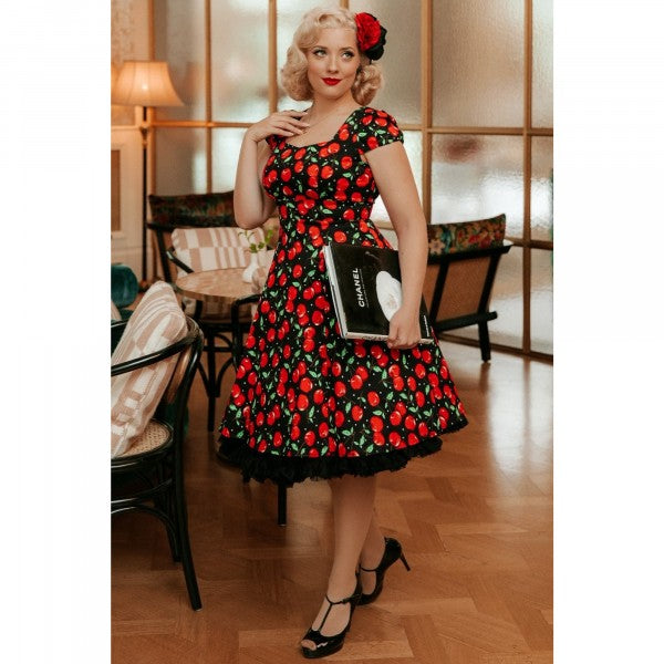 Dolly & Dotty - Robe Claudia Flirty Fifties en Cerise