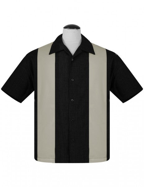 Steady Mens - Camicia a doppio pannello PopCheck in nero / beige