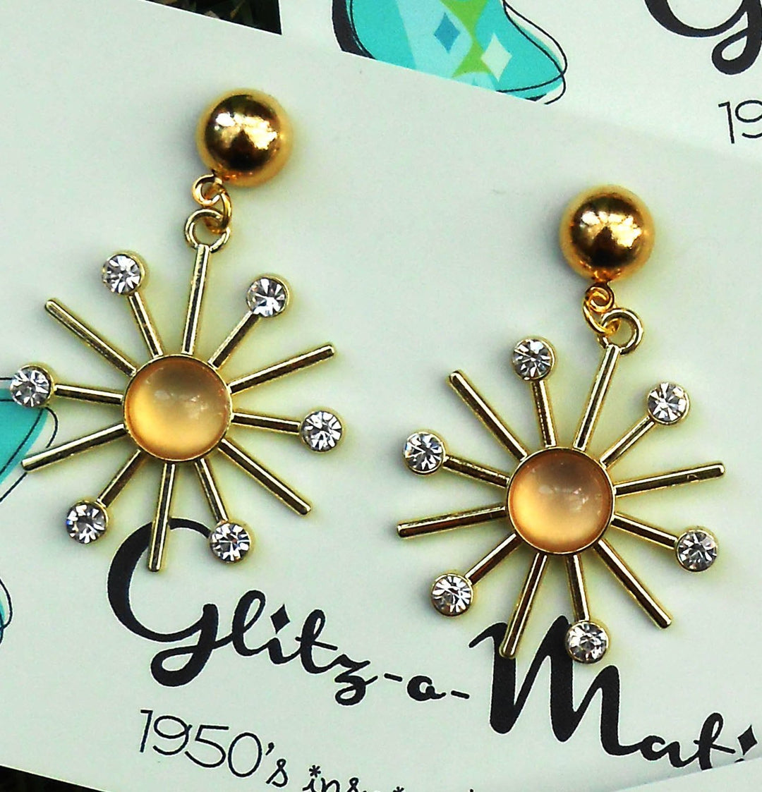 Glitz-o-Matic – Atomic Yellow Pendientes