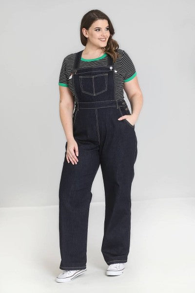 Hell Bunny – Ellie May Denim Dungaree navy