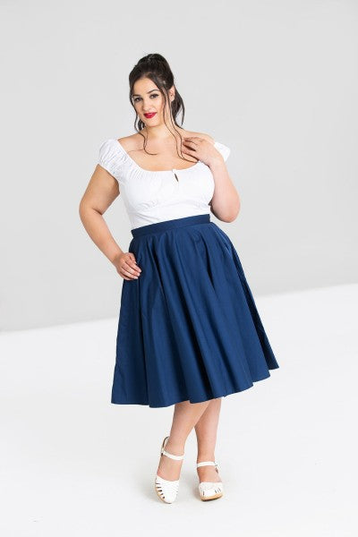 Hell Bunny - Paula 50s Rok in marineblauw