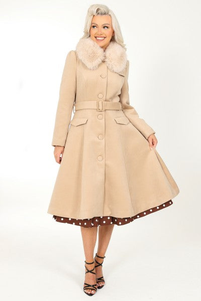 Hearts & Roses - Matilda Swing Coat in Beige