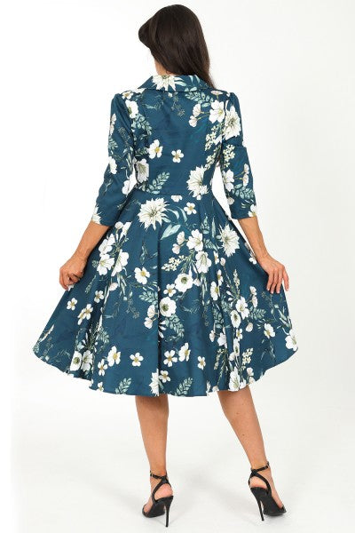 Hearts & Roses - Robe Swing Florale en Pétales