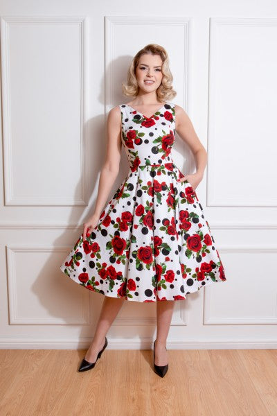 Hearts & Roses - Colette Bloemen Swing Jurk