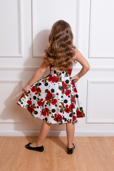 Hearts & Roses - Robe Évasée Florale Colette pour Enfants