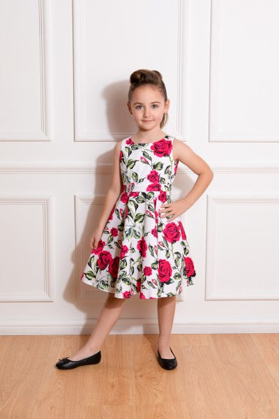 Hearts & Roses - Girls Hazel Floral Swing Dress