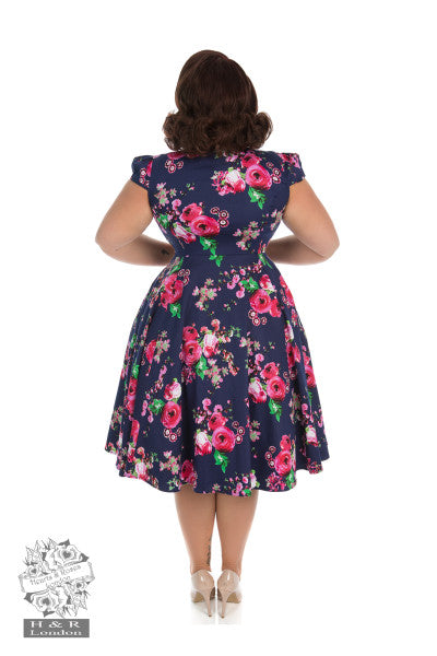 Hearts & Roses - Robe en Thé Floral Jardin de Minuit