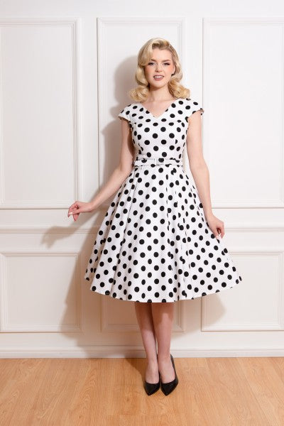 Hearts & Roses - Vestido de Swing de Lunares Tammy