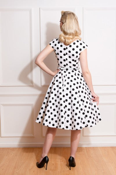 Hearts & Roses - Tammy Polka Dot Swing Jurk