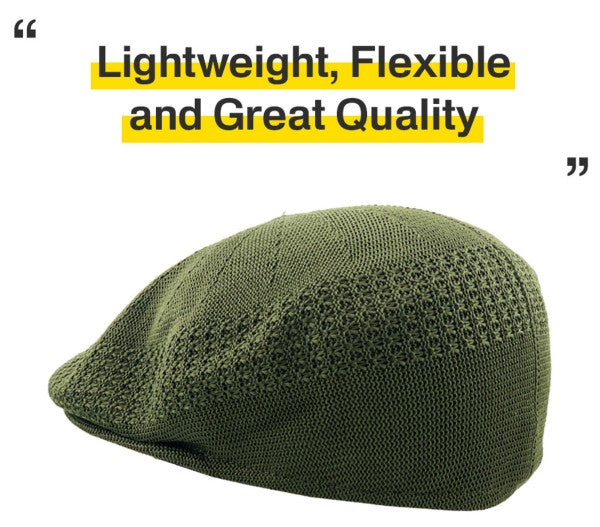 Casquette en crochet en maille IVY, Schiebermütze, olive