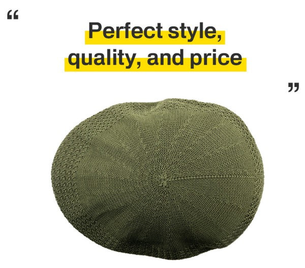 Crochet Mesh IVY Cap, Newsboy Cap, olive