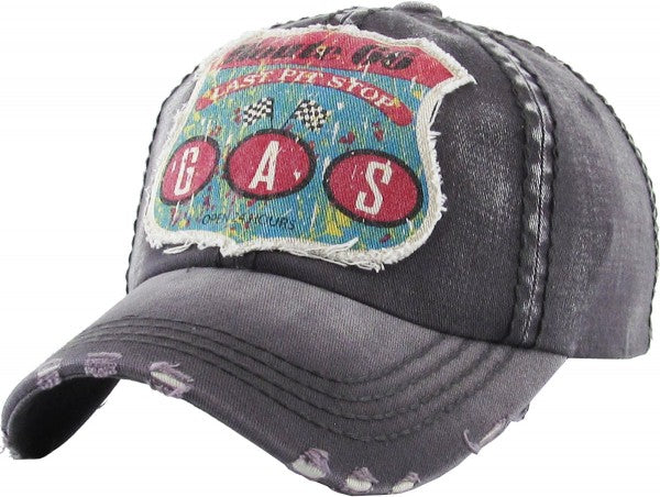 Gas Washed Vintage Baseball Cap, grau