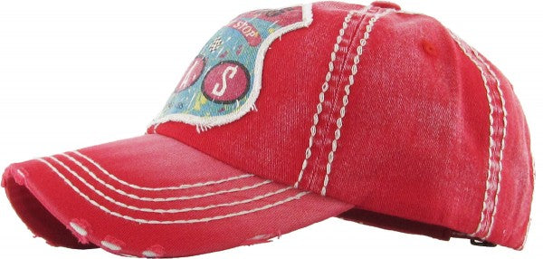 Gorra de béisbol vintage lavada con gas, rojo