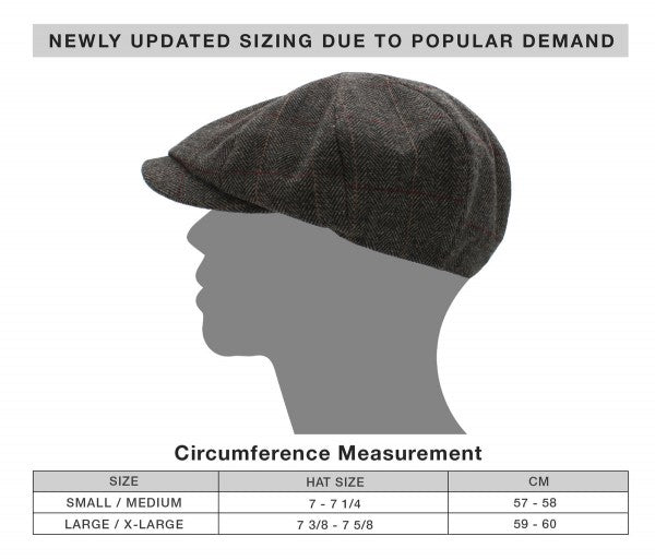 Newsboy Cap Herringbone Button Ascot gray / black