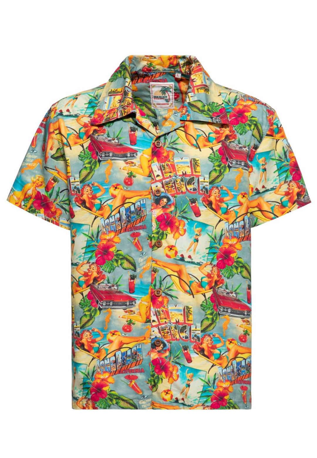 King Kerosin - Camisa hawaiana "Miami & Long Beach"