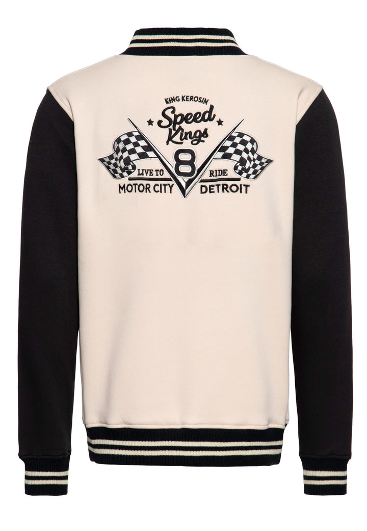 King Kerosin – Chaqueta de colegio para hombres "Speed Kings V8" ecru