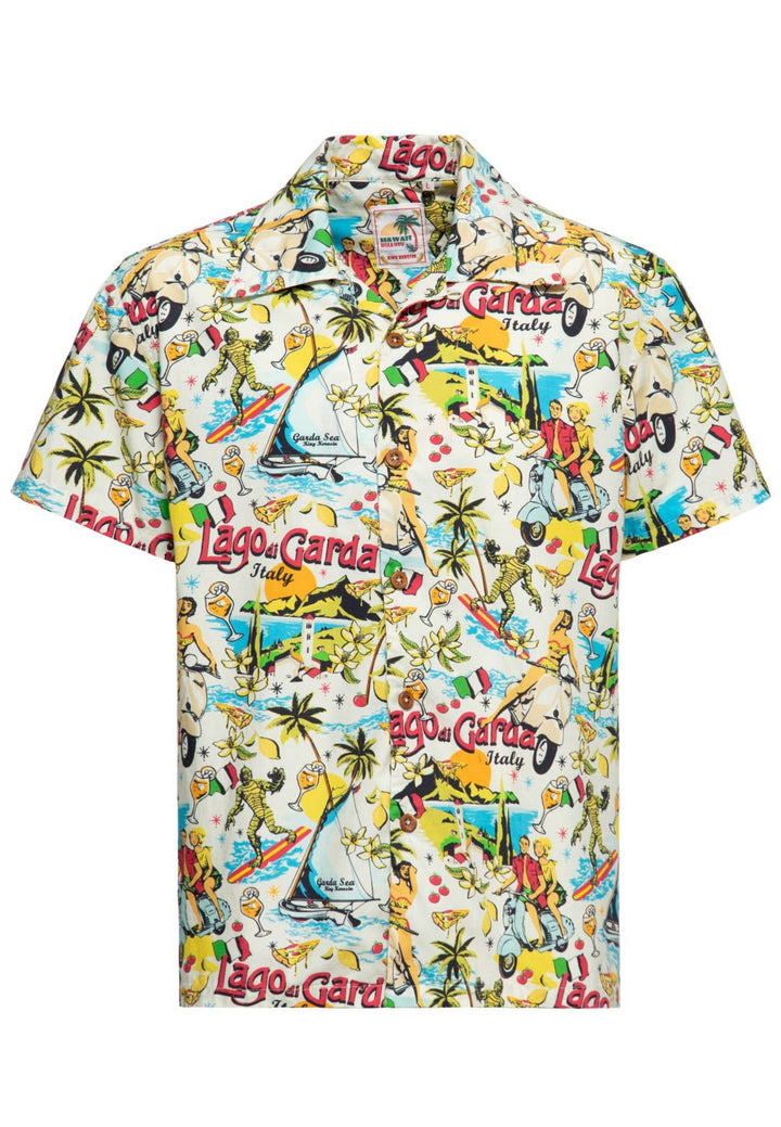 Hawaiian shirt "Lake Garda" white