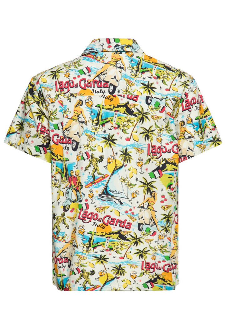 Hawaiian shirt "Lake Garda" white