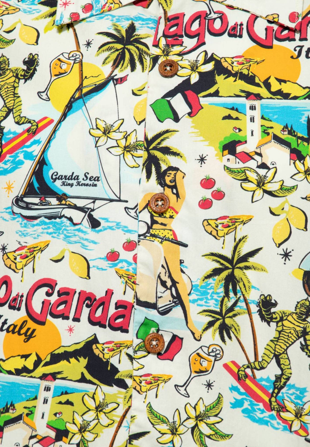 Hawaiian shirt "Lake Garda" white