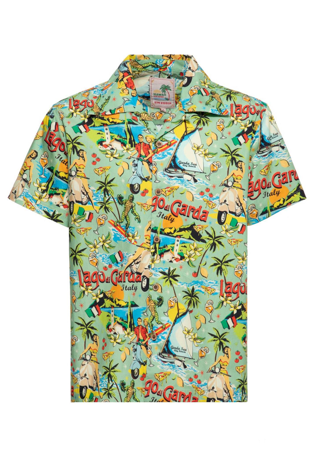 Hawaiian shirt "Lake Garda" mint