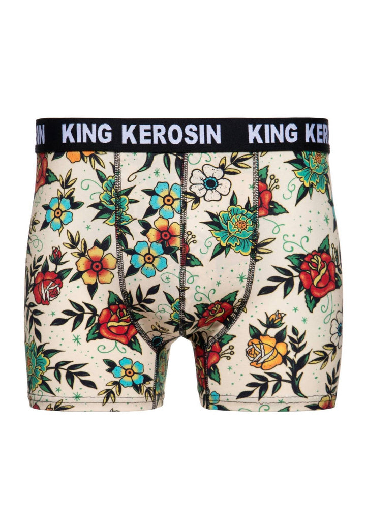 King Kerosin – Boxers en coton Tatouage Fleurs