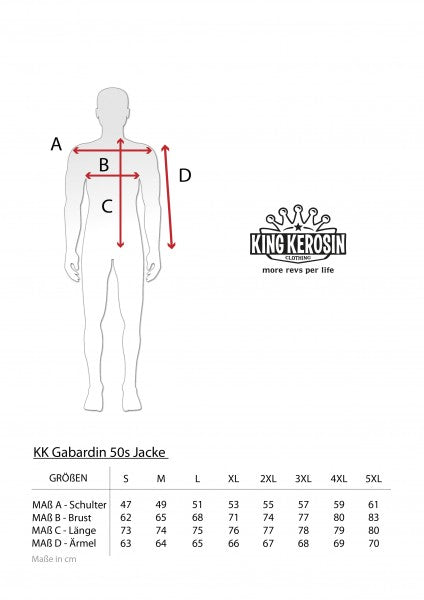 King Kerosin – Veste en gabardine des années 50 vert huile