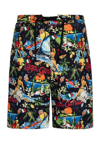 King Kerosin - Short de bain "Lago di Garda" en noir