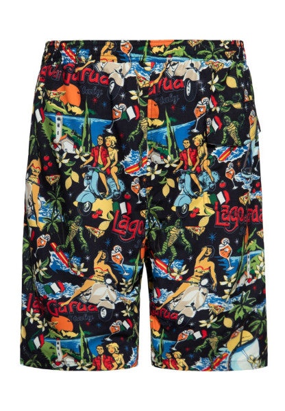 King Kerosin - Short de bain "Lago di Garda" en noir