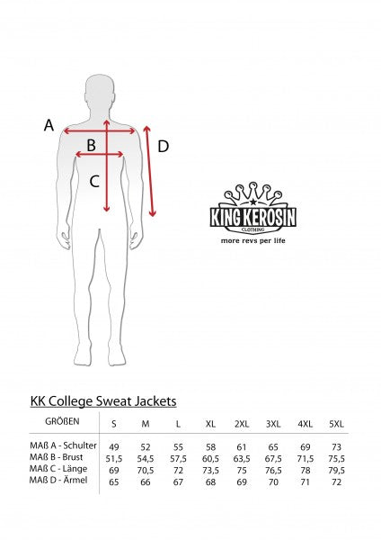 King Kerosin – Chaqueta de universidad "Detroit" negra