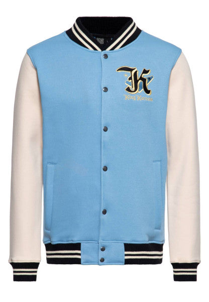 King Kerosin – Veste de collège pour hommes "Detroit Greaser" bleu ciel