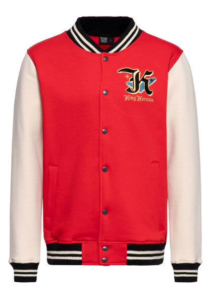 King Kerosin – Chaqueta de college para hombres "Detroit Greaser" roja