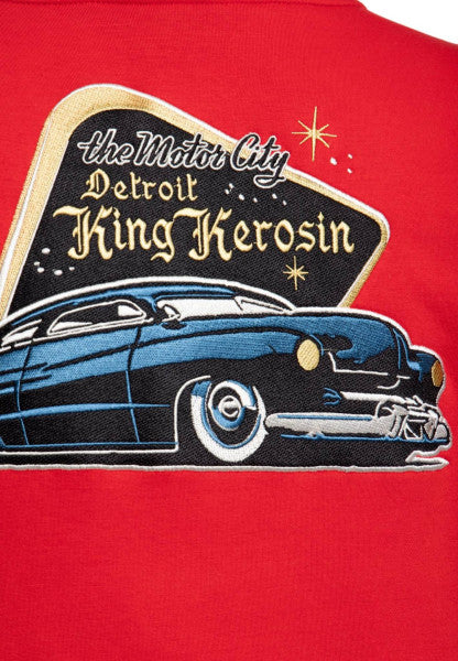 King Kerosin – Veste de collège pour hommes "Detroit Greaser" rouge