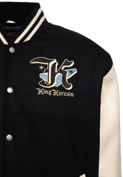 King Kerosin – Collegejacke "Detroit" zwart