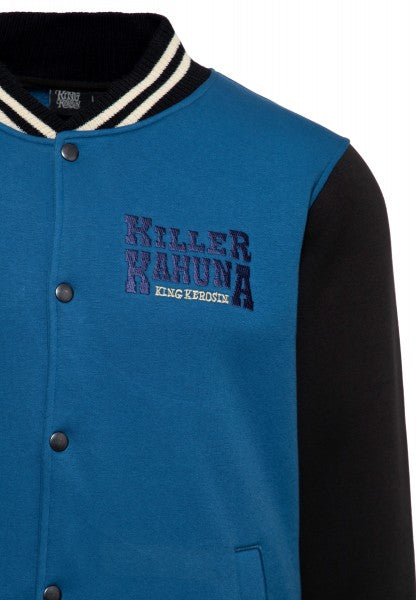 King Kerosin – Chaqueta de sudadera universitaria "Kahuma" azul humo