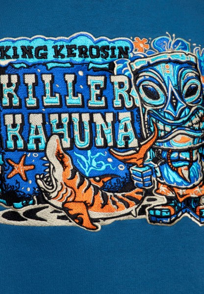 King Kerosin – Chaqueta de sudadera universitaria "Kahuma" azul humo