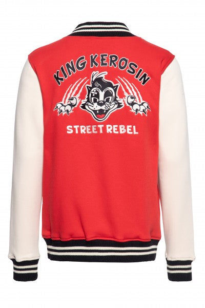 King Kerosin – Sudadera de universidad »Street Rebel« roja