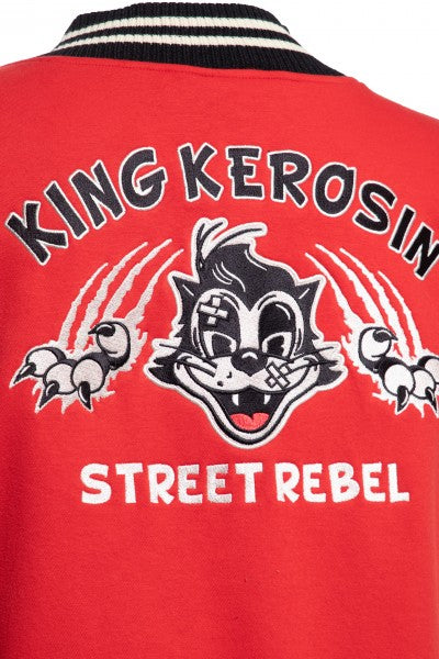 King Kerosin – Giacca da college »Street Rebel« rossa