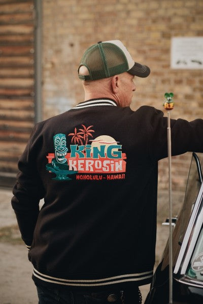 King Kerosin – College Sweat Jacket "Tiki Surfers"