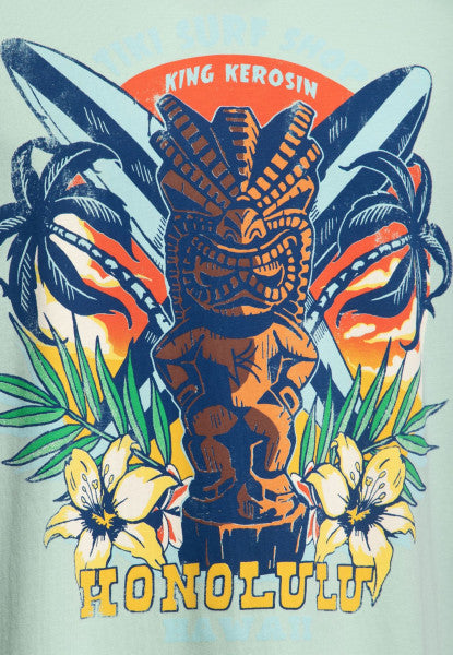 King Kerosin -  T-Shirt "Tiki Surf Shop" mint