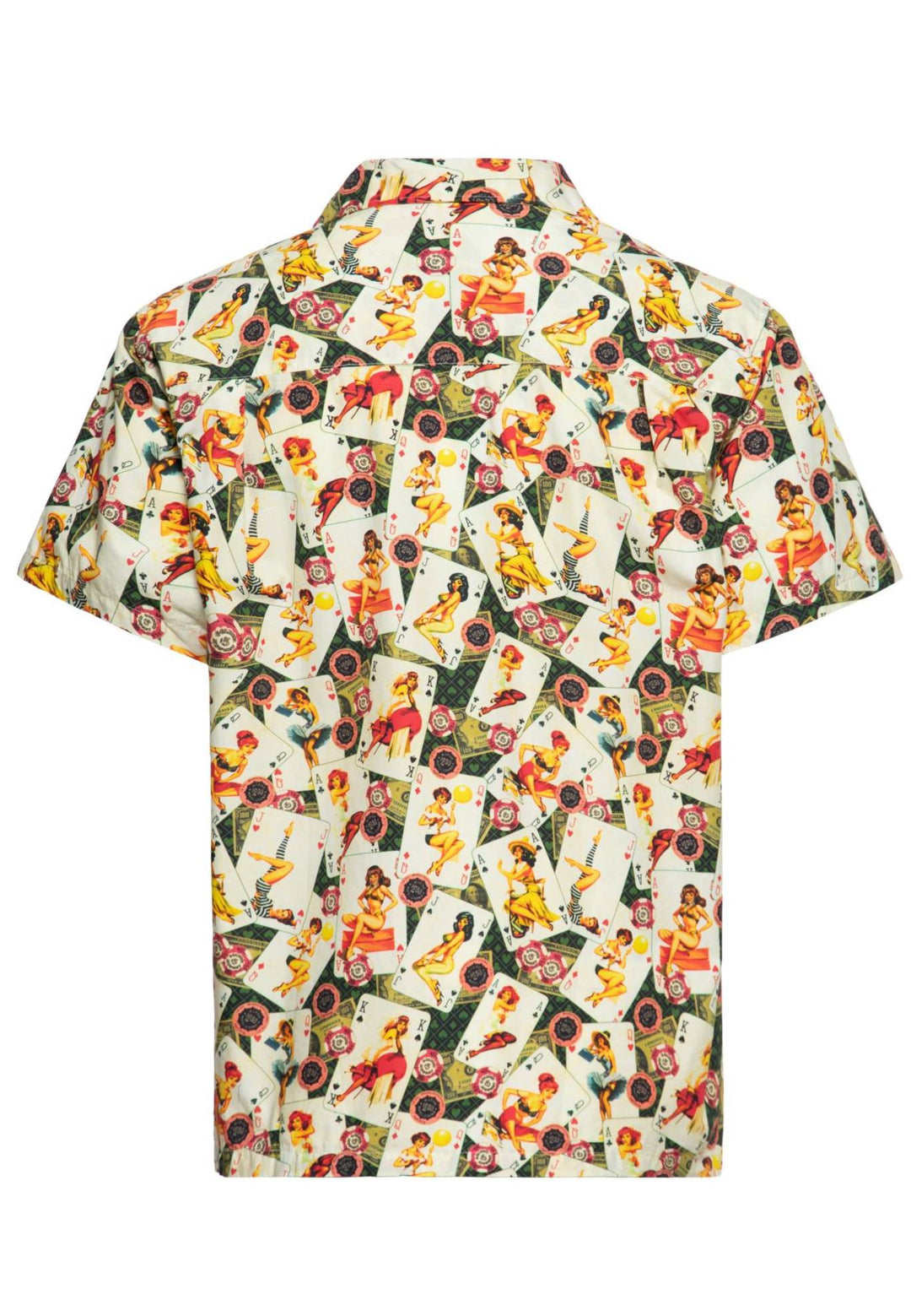 King Kerosin - Camisa hawaiana "Vegas Vibes" en verde profundo